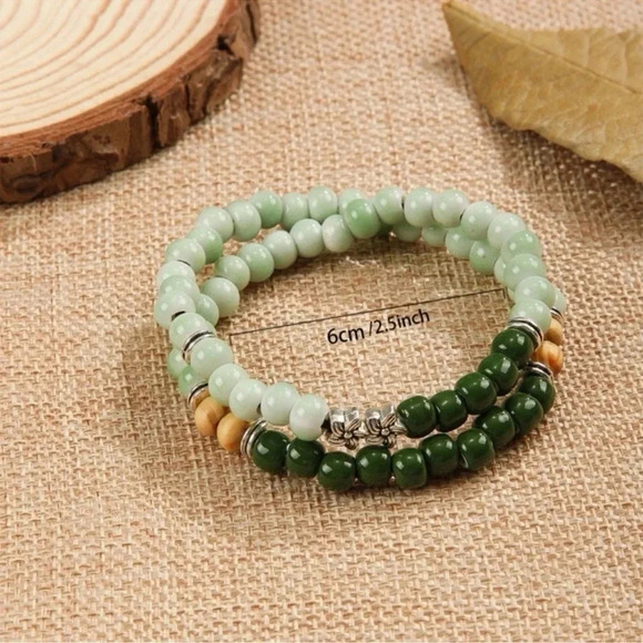 1 LEFT! Flower Beaded Porcelain Bracelet - Picture 4 of 4